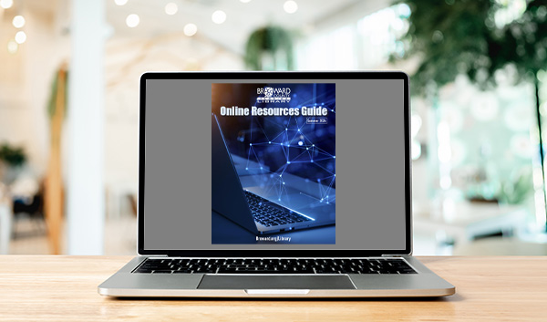 bcl's online resources guide open on a laptop